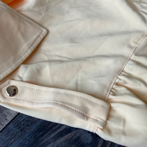 RYEGRASS Lightweight Twill Yellow Cropped Moto Jacket Size Large - Picture 8 of 12